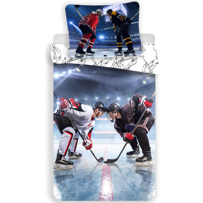 Sport Dekbedovertrek, Ice Hockey - 140 x 200 + 70 x 90 cm - Katoen