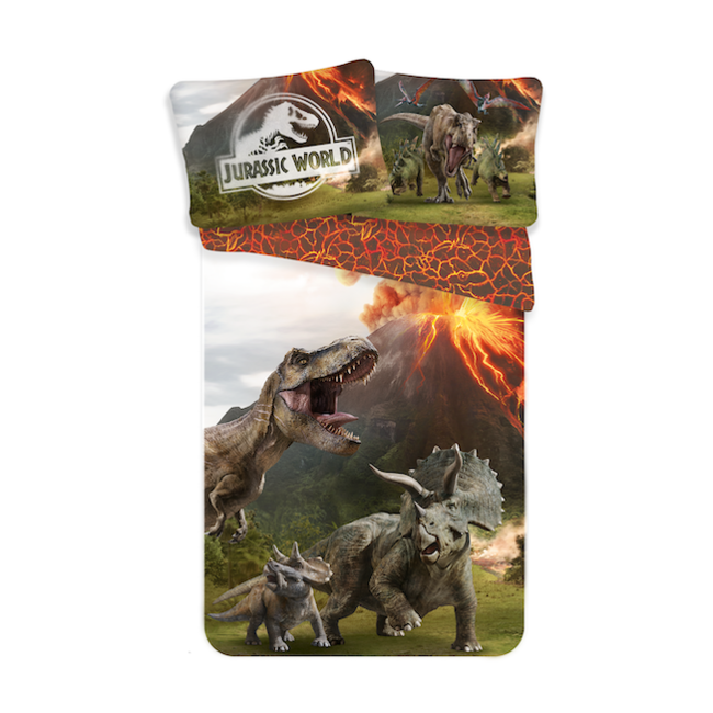 Jurassic World Dekbedovertrek Eruption - Eenpersoons - 140 x 200 + 70 x 90 cm - Katoen