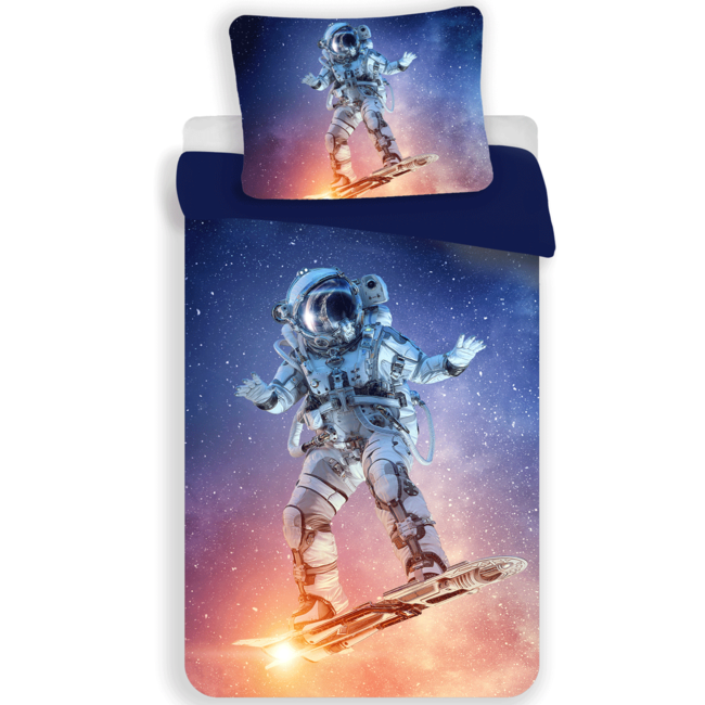 Astronaut Dekbedovertrek, Spaceboard Champion - 140 x 200 + 70 x 90 cm - Polyester