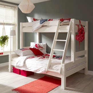 INFANSKIDS 3 persoons stapelbed Triplo - Wit - 90x200/140x200