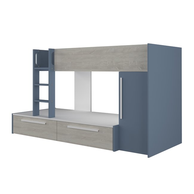 Trasman Stapelbed Jules blauw met kast en 2 lades
