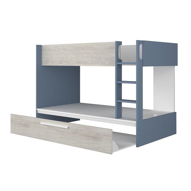 Trasman Stapelbed Jules blauw met kast en 2 lades