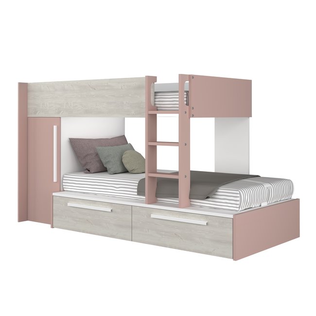 Trasman Stapelbed Jules Roze met kast en 2 lades