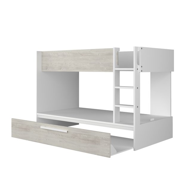 Trasman Stapelbed Jules grijs eiken met slaaplade