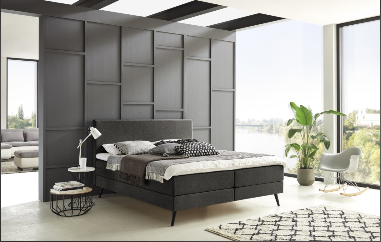 Boxspring Hugo ( kleur Antraciet of Beige) - Anthracite