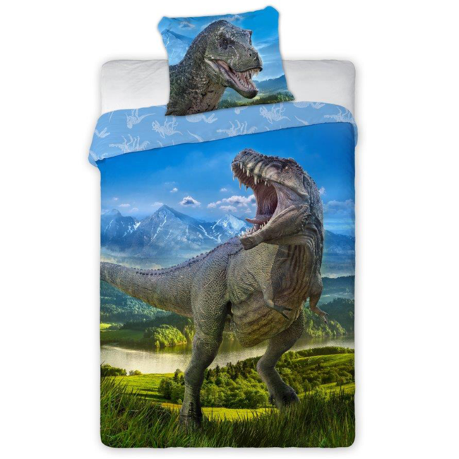 Dinosaurus Dekbedovertrek, T-Rex - 140 x 200 cm + 70 x 90 cm - Katoen