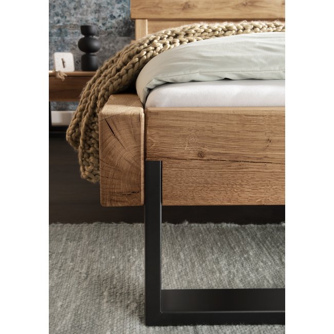 TPT Möbel Balkenbed New York incl. LED verlichting - massief geolied wild eiken