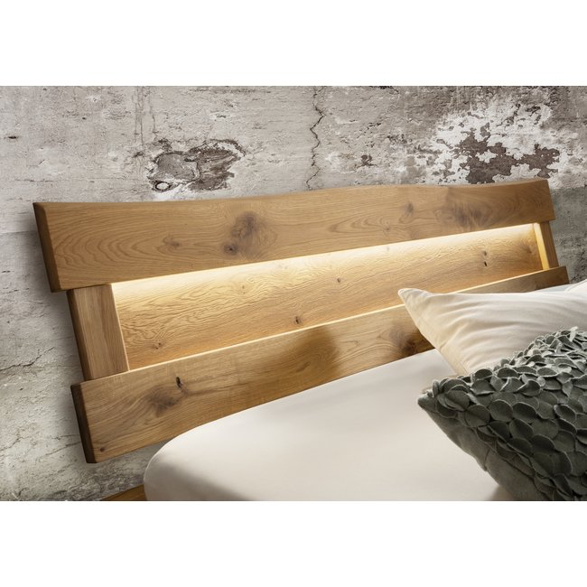 TPT Möbel Balkenbed New York incl. LED verlichting - massief geolied wild eiken