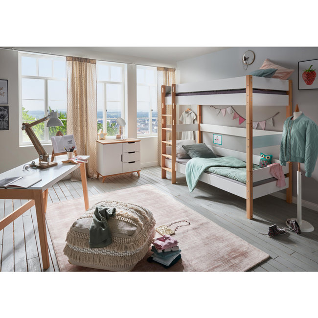 INFANSKIDS Stapelbed Color - Wit/Beuken 90x200 cm
