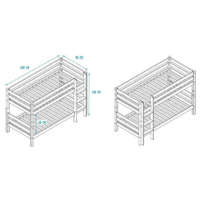 INFANSKIDS Stapelbed Pinokkio - Beuken wit