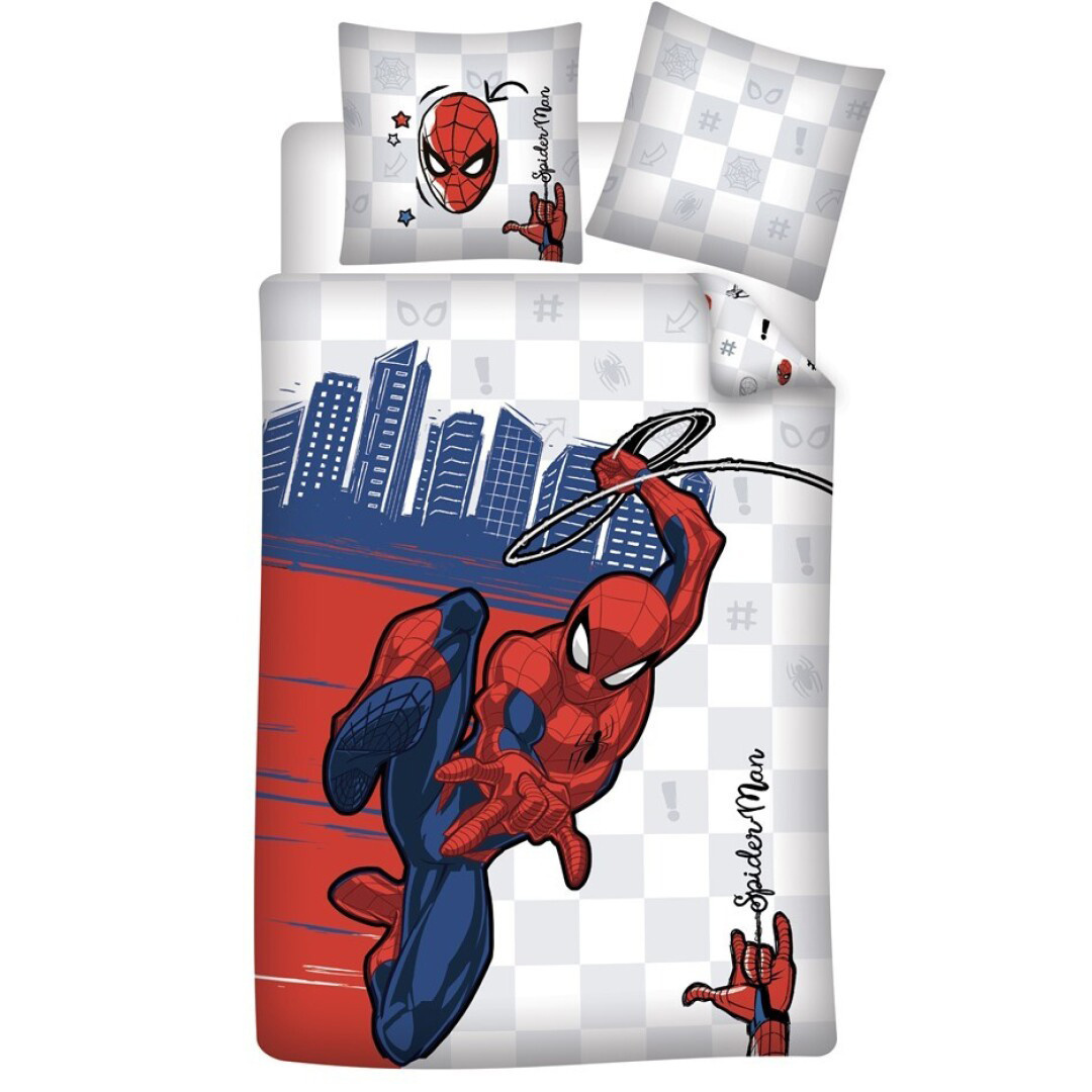 Spider-Man Dekbedovertrek, City - Eenpersoons - 140 x 200 cm -