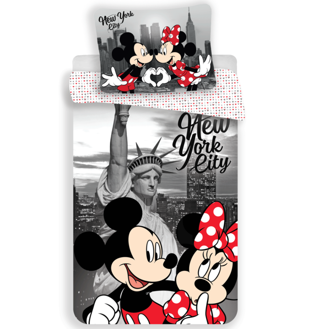 Disney Minnie Mouse Dekbedovertrek New York - 140 x 200 cm + 70 x 90 cm - Polyester