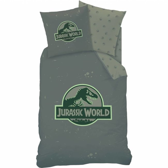 Jurassic World Dekbedovertrek Logo - 140 x 200 cm  + 1 kussensloop 63 x 63 cm - Katoen