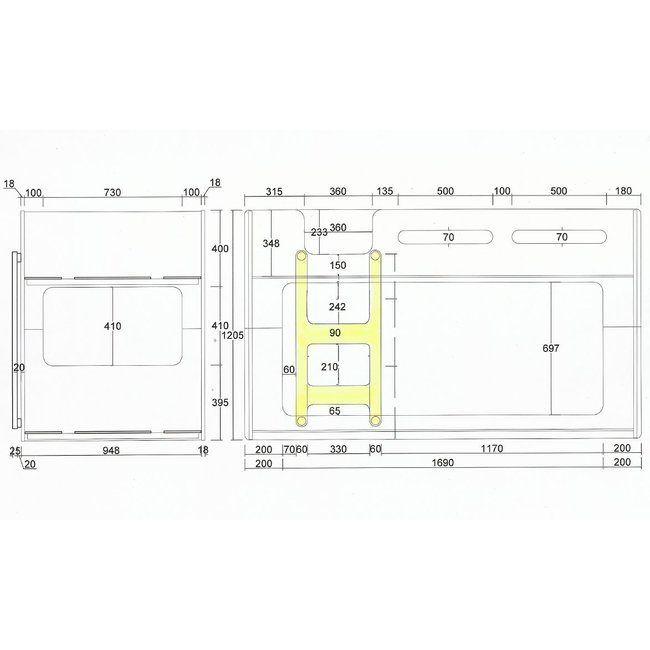 Vipack Stapelbed Luca Wit 90x200 - 120 cm hoog