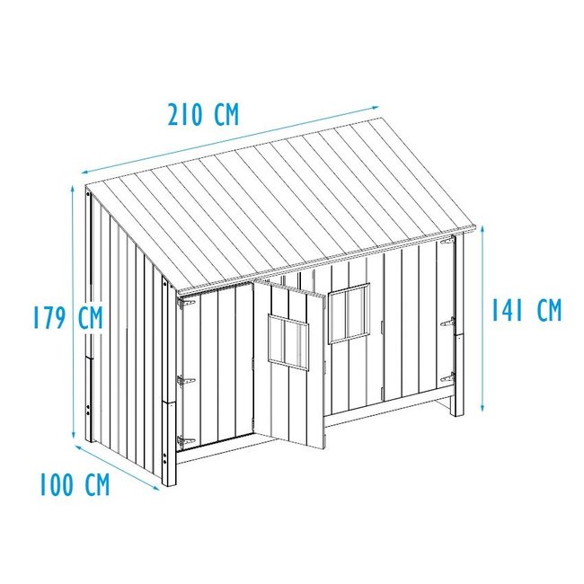 INFANSKIDS Thijs Strandhuisbed met Achterwand en Slaaplade