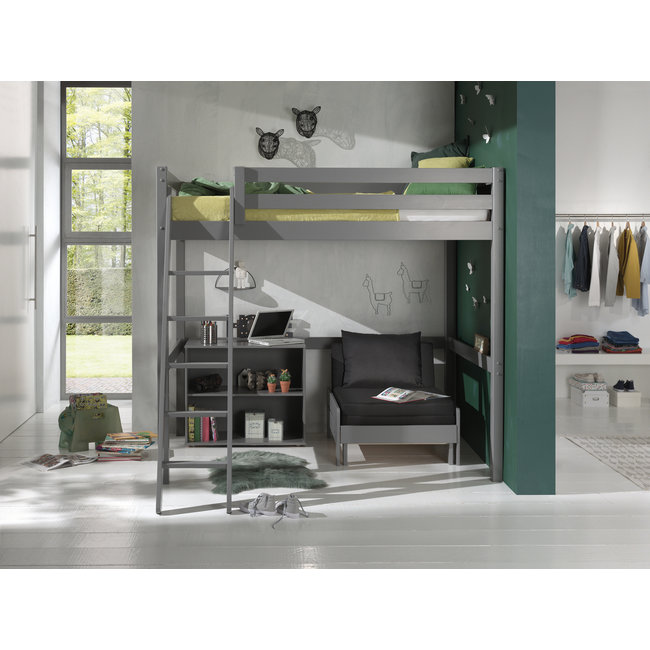 Vipack Hoogslaper Pino 140 x 200 cm - Grijs