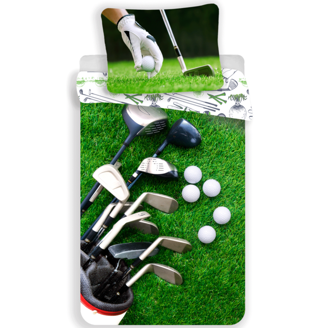 Sport Dekbedovertrek, Golf - 140 x 200 + 70 x 90 cm - Katoen