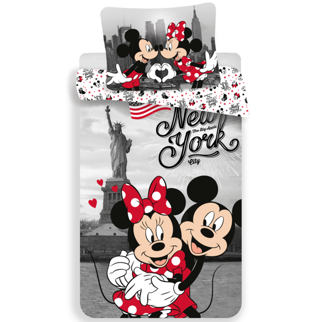 Disney Minnie Mouse Dekbedovertrek, New York - 140 x 200 + 60 x 80 - Katoen