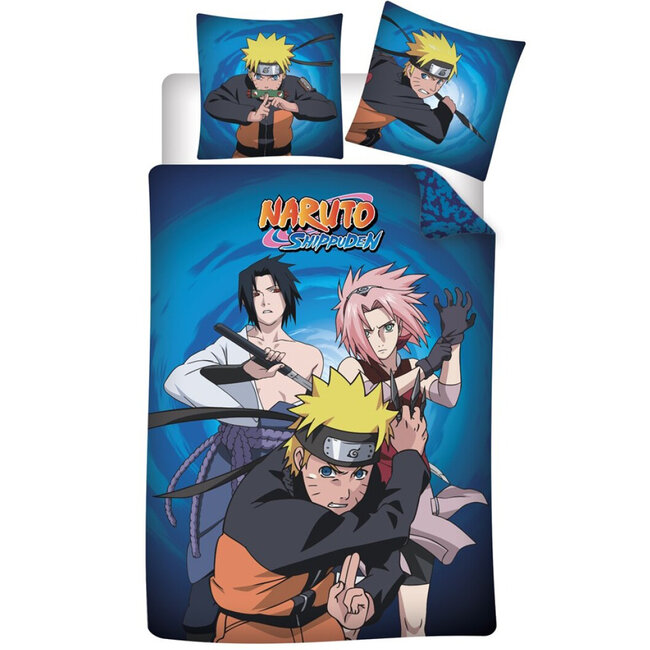 Naruto Dekbedovertrek, Ninja - 140 x 200 cm / 63 x 63 cm - Polyester