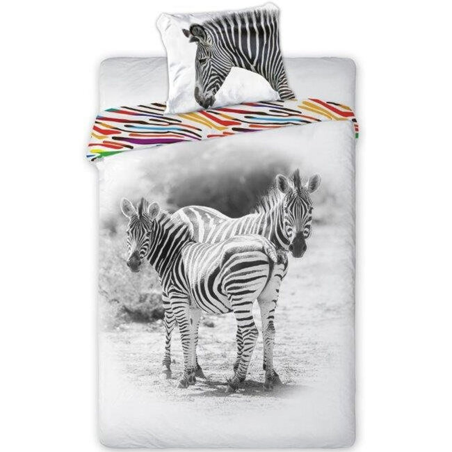 Animal Pictures Dekbedovertrek Zebra 140 x 200 cm + 1 kussensloop 70 x 90 cm 100% katoen