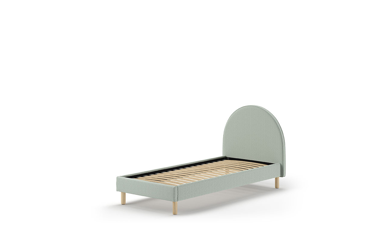 Bed Moon Bouclé 90x200 cm- Groen