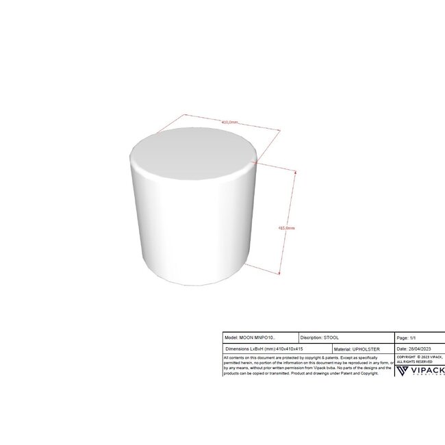 Vipack Bed Moon Bouclé 90x200 cm- Wit