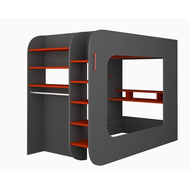 Trasman Hoogslaper The Cube Gamingbed 120x200 - Antraciet