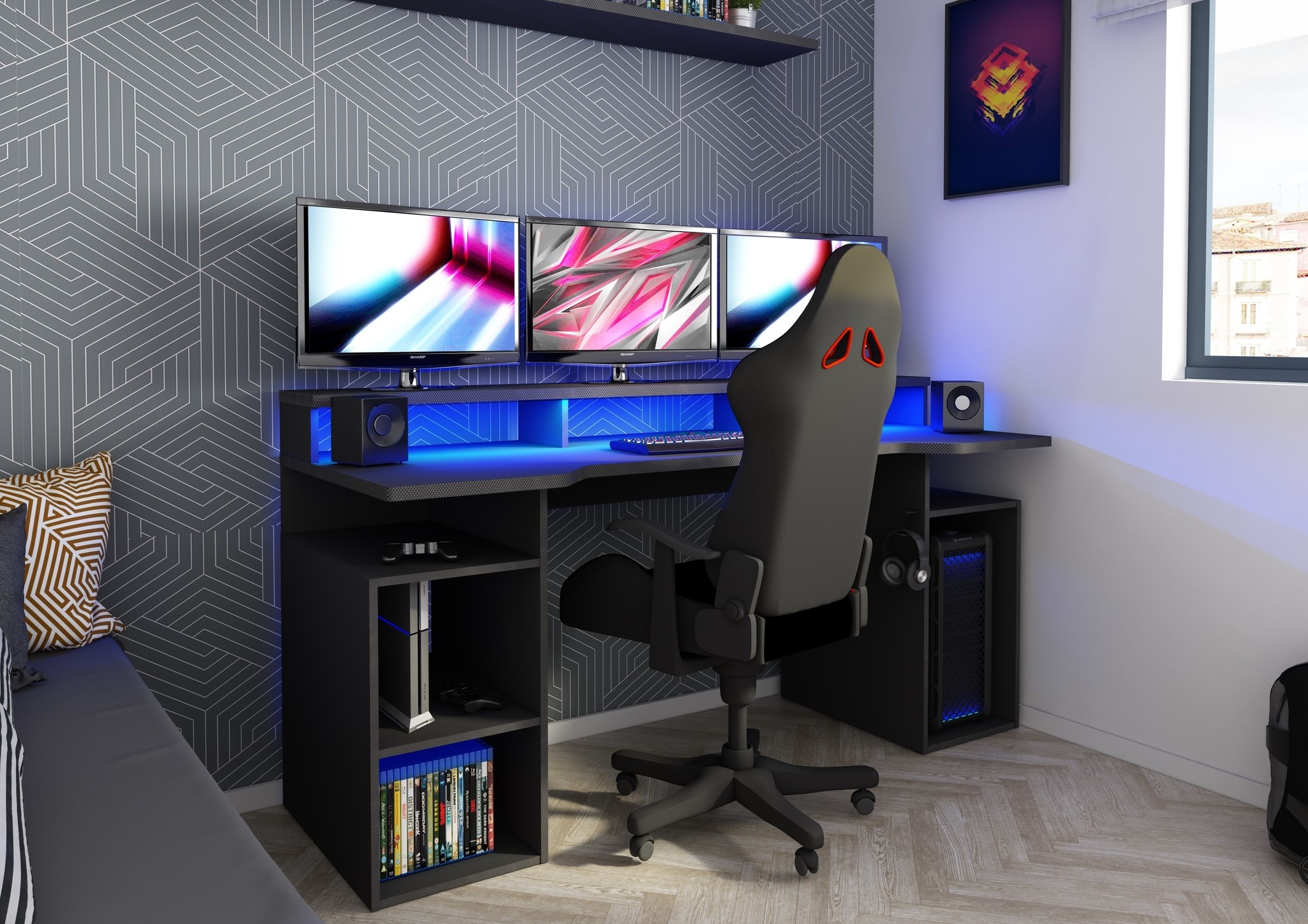 Gamer bureau Antraciet