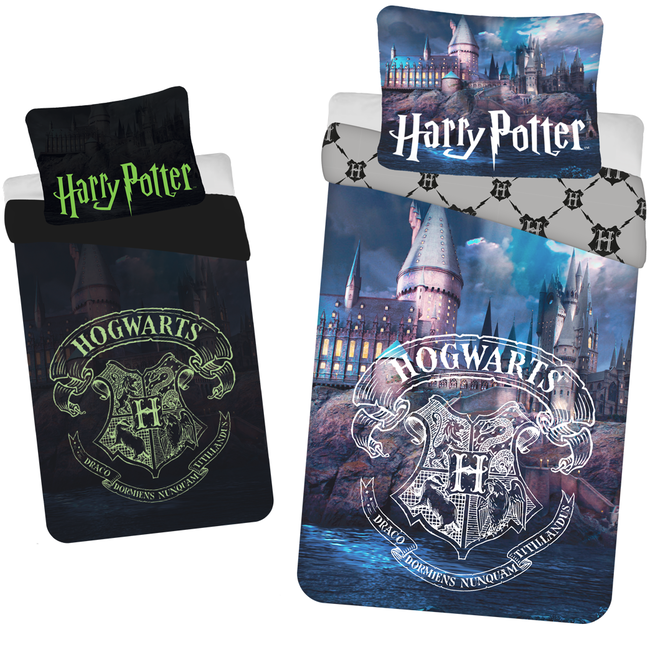 Harry Potter Dekbedovertrek, Glow in the Dark - 140 x 200 cm / 70 x 90 cm - Katoen