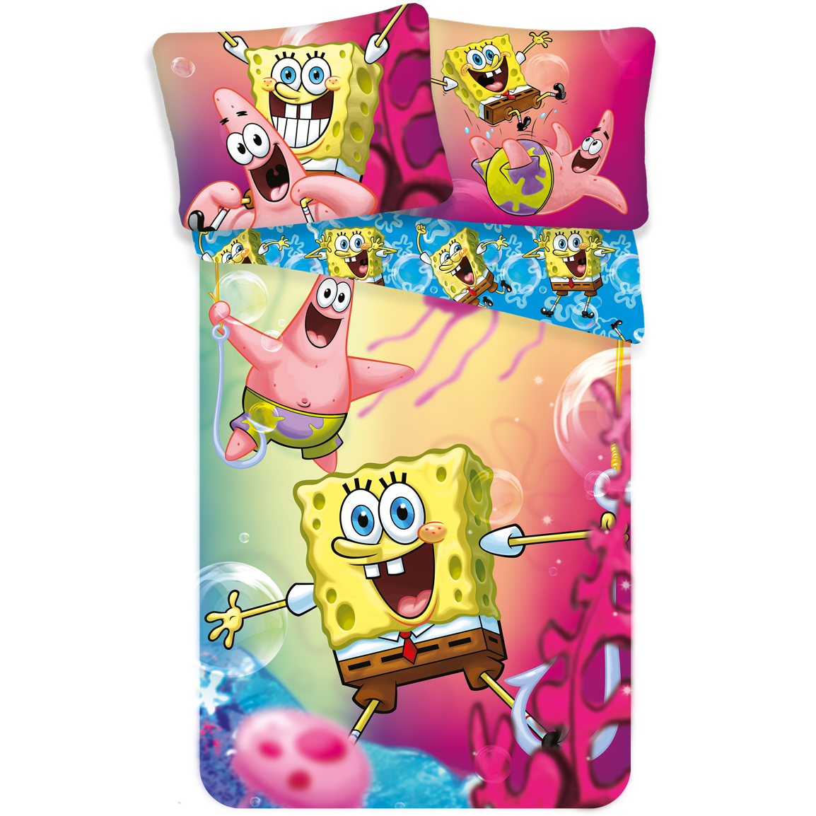 SpongeBob Dekbedovertrek Fun - Eenpersoons - 140 x 200 cm - Multi pre order