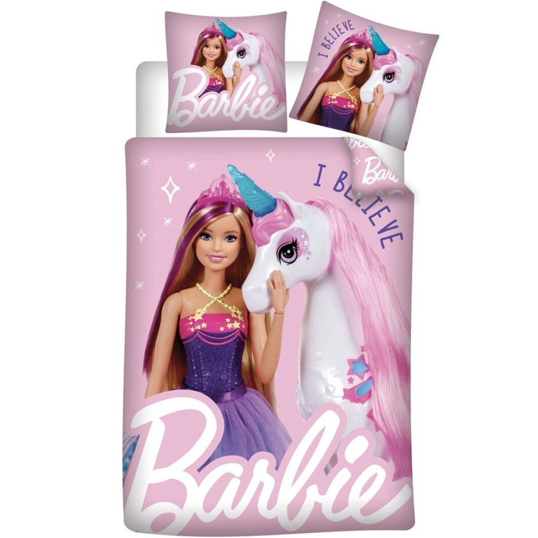 Barbie Dekbedovertrek I Believe - 140 x 200 cm 63 x 63 cm - polyester pre order
