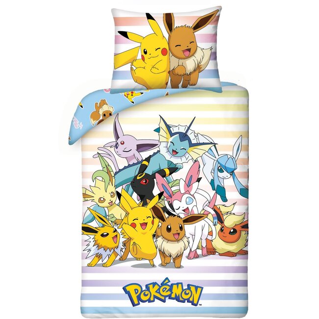 Pokemon Dekbedovertrek, Catch 'Em All - Eenpersoons - 140 x 200 + 65 x 65 cm - Katoen