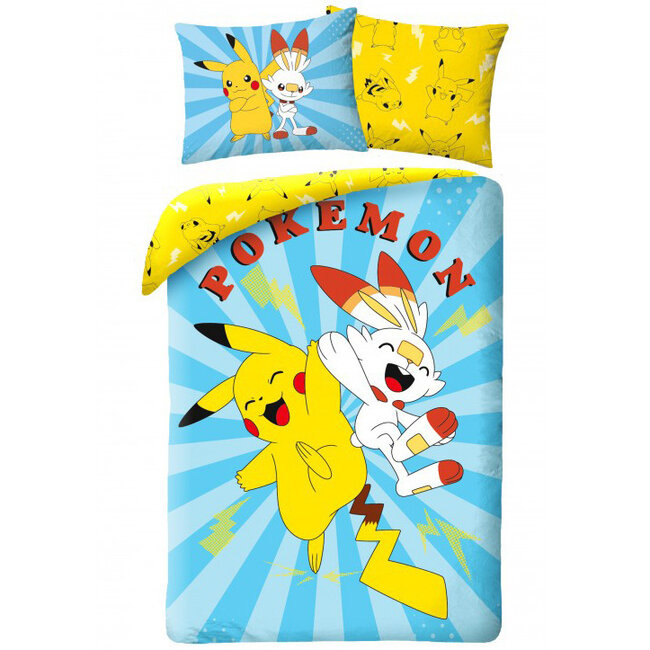 Pokemon Dekbedovertrek, High Five - Eenpersoons - 140 x 200 + 65 x 65 cm - Katoen