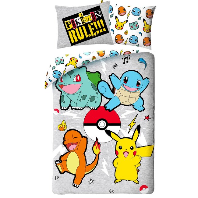 Pokemon Dekbedovertrek, Rule - Eenpersoons - 140 x 200 cm + 70 x 90 cm - Katoen