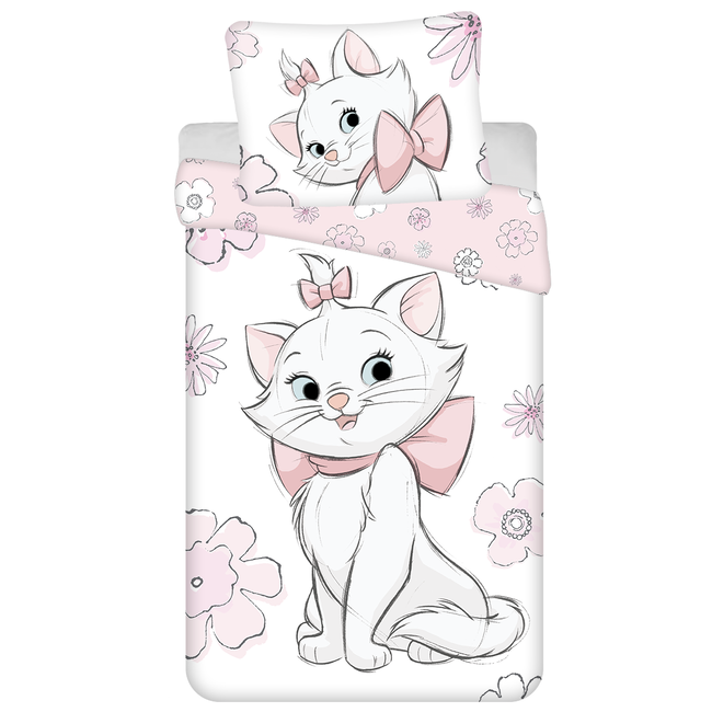 Disney Aristocat Dekbedovertrek, Bloemen - Eenpersoons - 140 x 200 cm  - Katoen