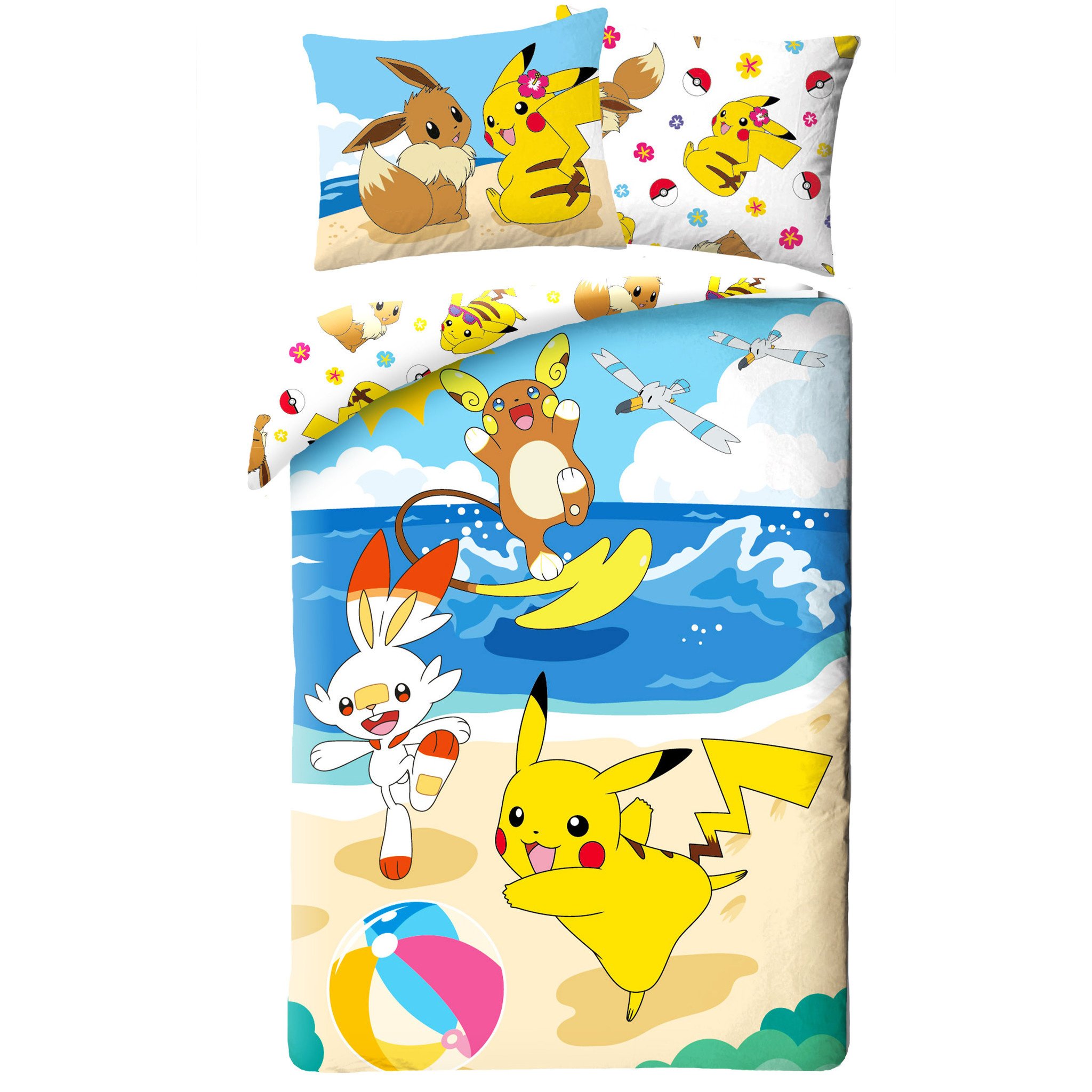 Pokémon Dekbedovertrek Pokemon Beach 140 X 200 Cm (70 X 90 Cm)