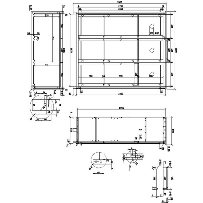 Vipack 3 deurs kinderkast Amori