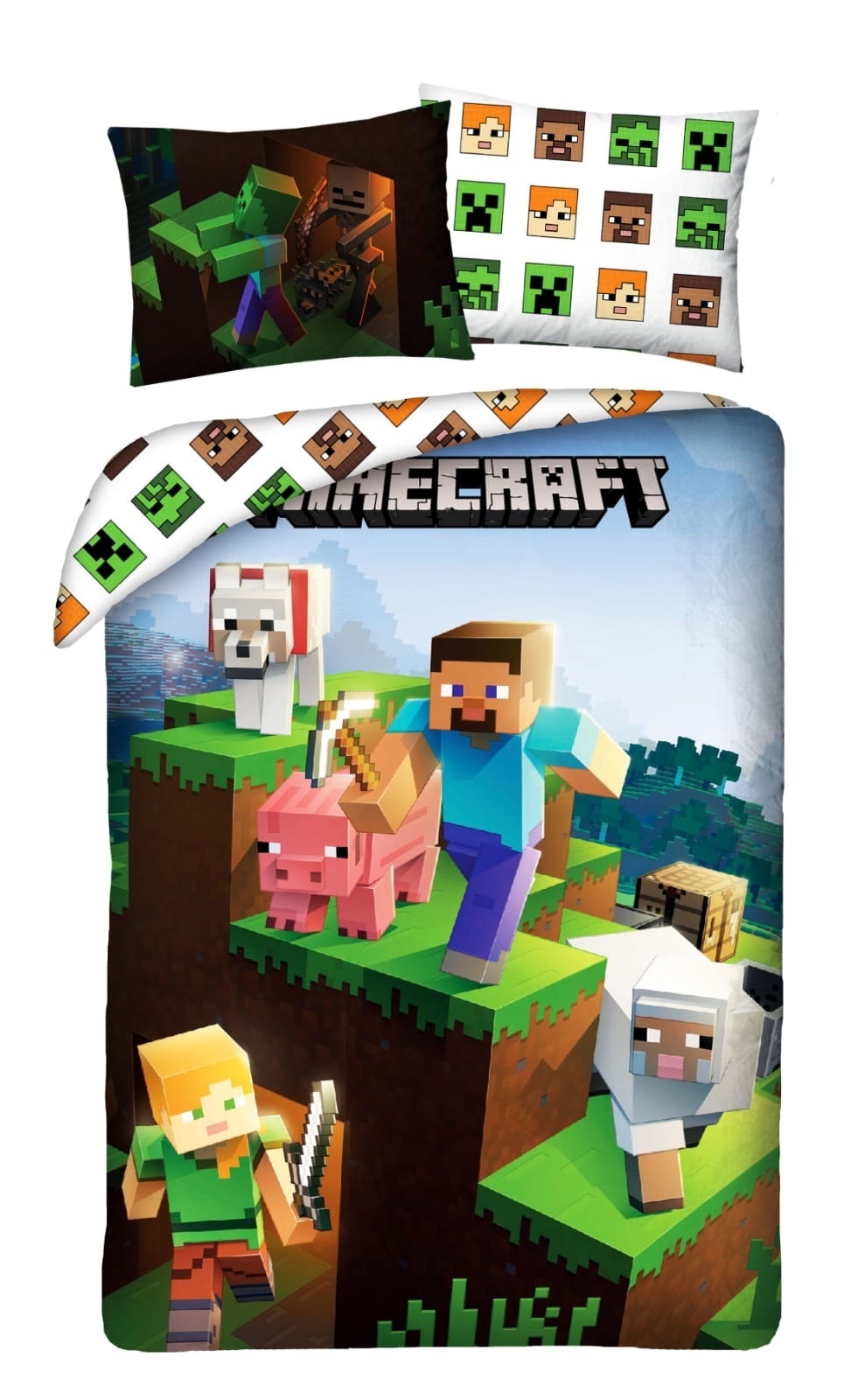 Minecraft Dekbedovertrek Explore - 140 x 200 cm - Katoen