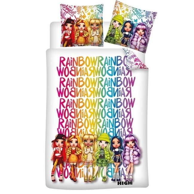 Rainbow High Dekbedovertrek, Fashion School - Eenpersoons - 140 x 200 + 65 x 65 cm - Polykatoen