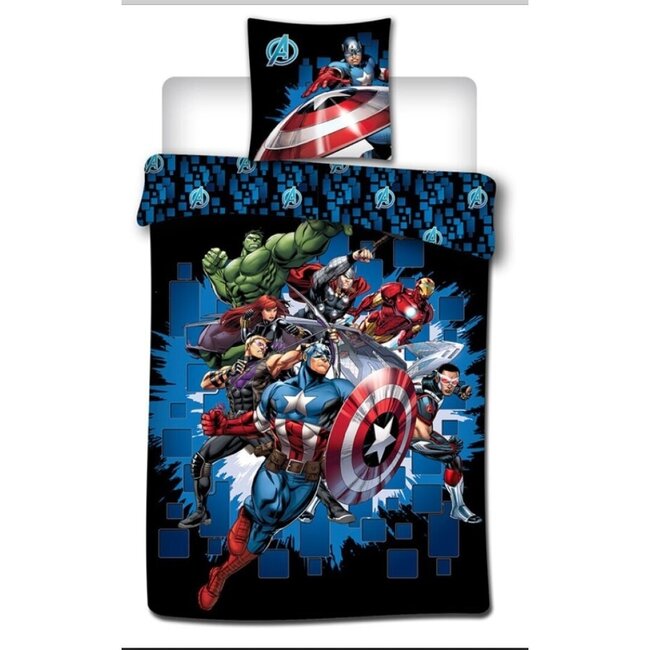 Marvel Avengers Dekbedovertrek, Dream Team - Eenpersoons - 140 x 200 + 63 x 63 cm - Polycotton
