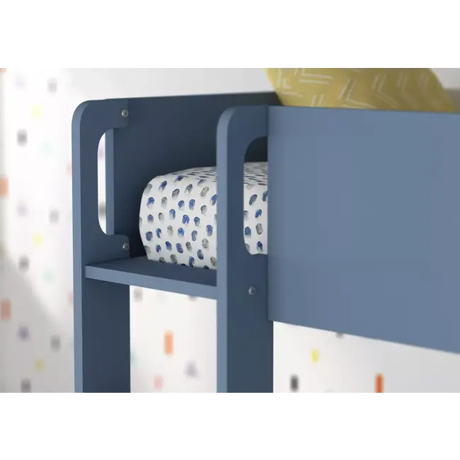 Trasman Stapelbed Flip met kast en 2 lades 90x190 cm - Witgrenen/blauw