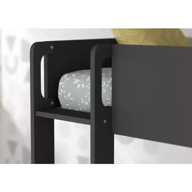 Trasman Stapelbed Flip met kast en 2 lades 90x190 cm - Witgrenen/ antraciet