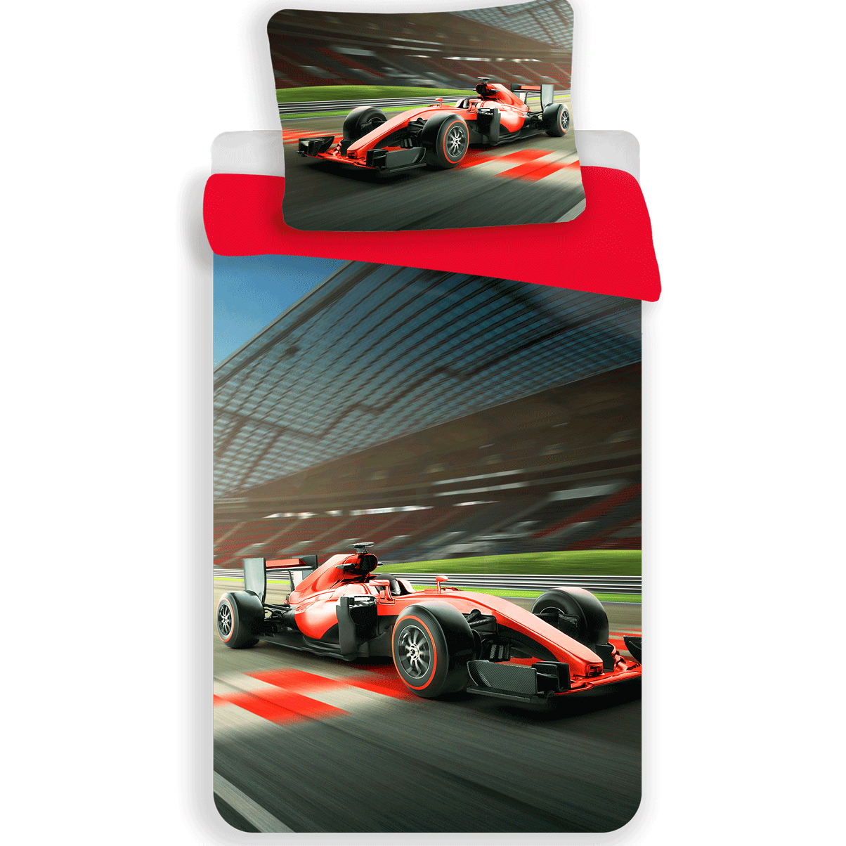 Race auto Dekbedovertrek Formule - 140 x 200 cm - polyester- 70 x 90 cm