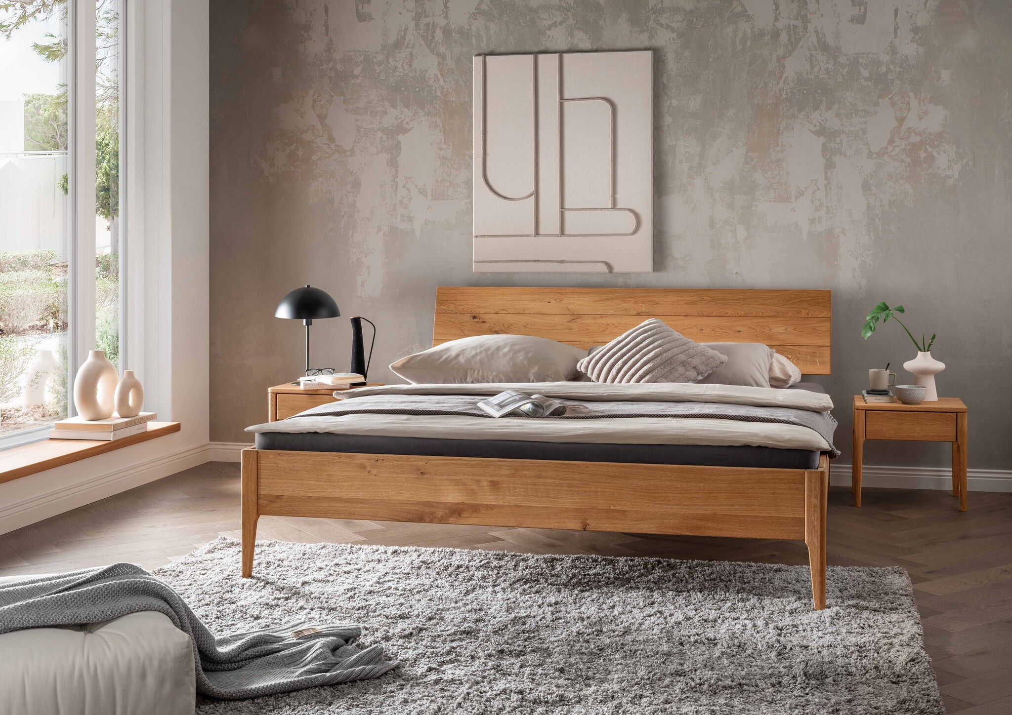 Eikenhouten bed Meran