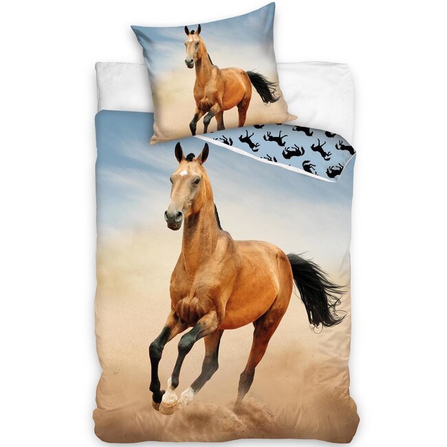 MerchandiseFever Animal Pictures Dekbedovertrek, Paard - 140 x 200 cm + 65 x 65 cm - Katoen