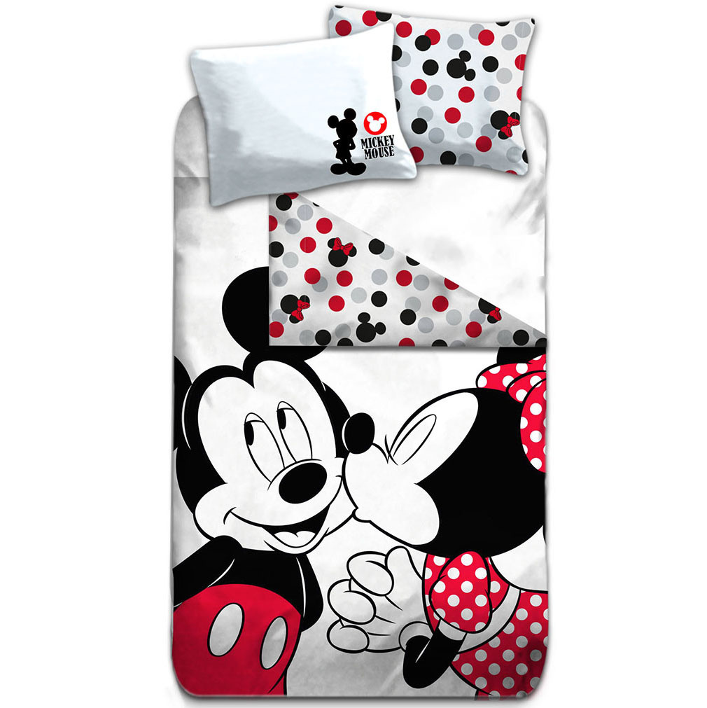 Aymax dekbedovertrek Minnie en Mickey 140 x 200 cm wit