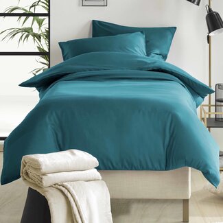 Lilli Furniture Dekbedovertrek Katoen Satijn Olivia - Eenpersoons- 140 x 200/220 cm - Groen