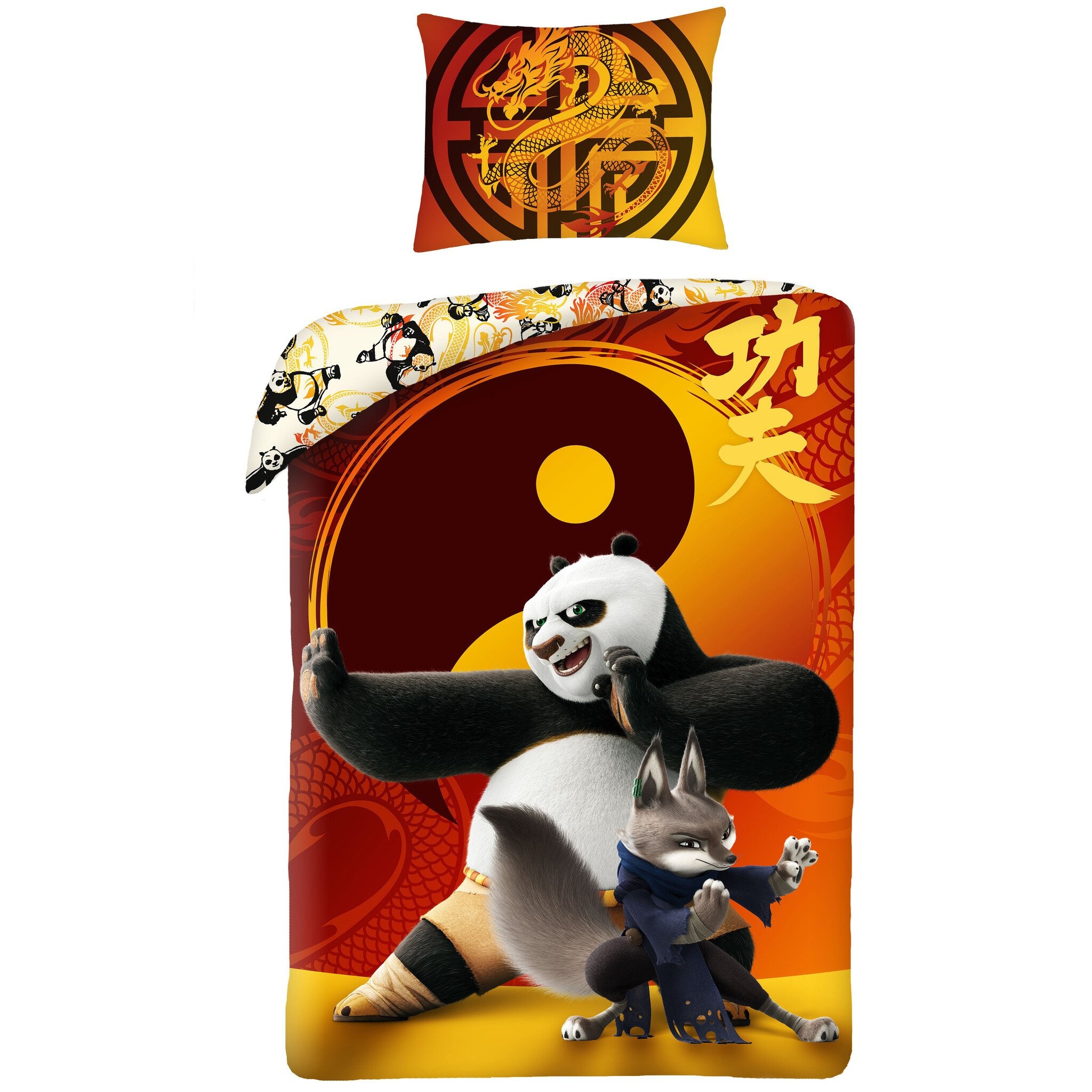 Kungfu Panda dekbedovertrek 140 x 200 cm - Katoen - 70 x 90 cm