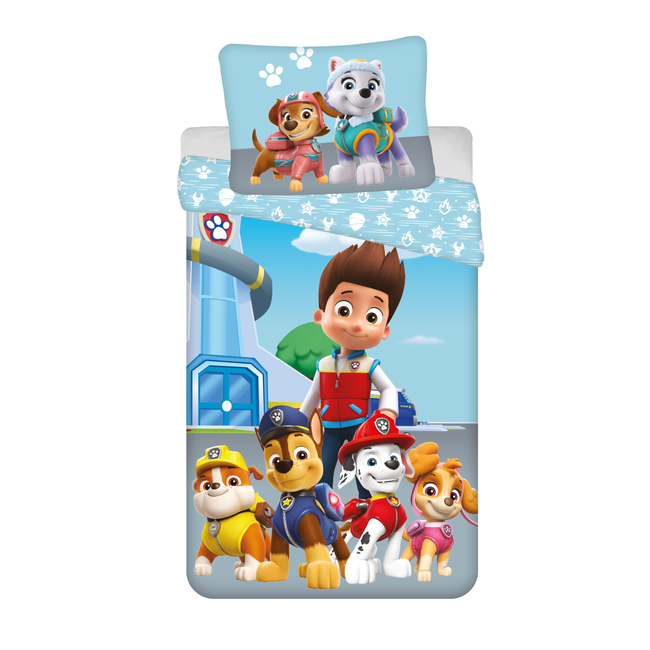 MerchandiseFever PAW Patrol Dekbedovertrek, Pup Squad - Eenpersoons - 140 x 200 + 70 x 90 cm  - Katoen