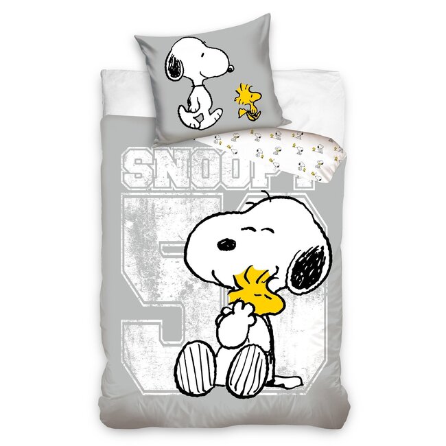 MerchandiseFever Snoopy Dekbedovertrek, Friends - Eenpersoons - 140 x 200 + 60 x 70 cm - Katoen